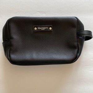 Hackett make up bag overnight travel case black EUC